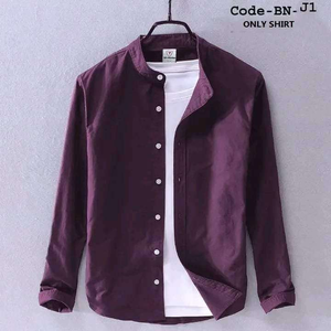 Man's Full Sleeve Ban Collar Shirt