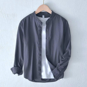 Man's Full Sleeve Ban Collar Shirt